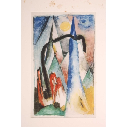 107 - † Franz Marc (1880-1916) German, a folio of fourteen hand-coloured drawings from 'The Sketchbook of ... 