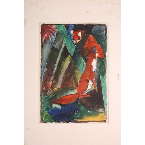 107 - † Franz Marc (1880-1916) German, a folio of fourteen hand-coloured drawings from 'The Sketchbook of ... 