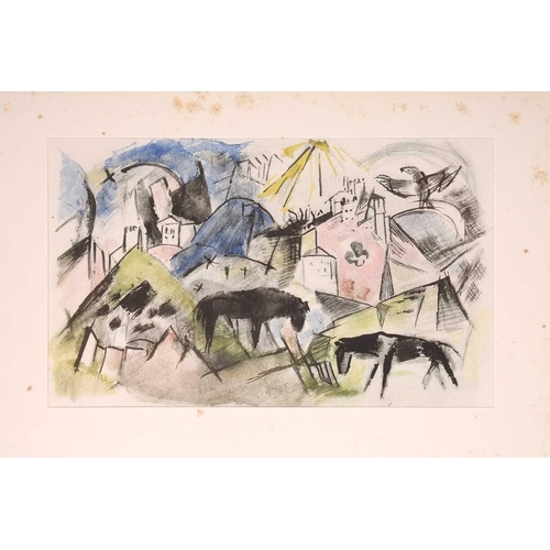 107 - † Franz Marc (1880-1916) German, a folio of fourteen hand-coloured drawings from 'The Sketchbook of ... 