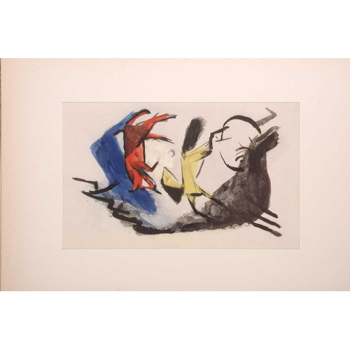 107 - † Franz Marc (1880-1916) German, a folio of fourteen hand-coloured drawings from 'The Sketchbook of ... 