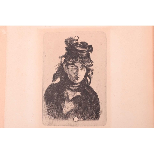 108 - After Éduaord Manet (1832 - 1883), Portrait of Berthe Morisot, etching with punch holes from the can... 