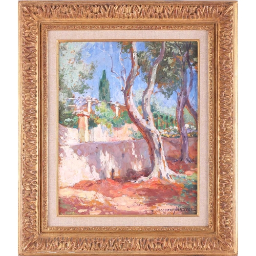 16 - Jacques Madyol (1871 - 1950), Entrée de la Villa Maryland au Cap Ferrat, signed, inscribed verso, oi... 