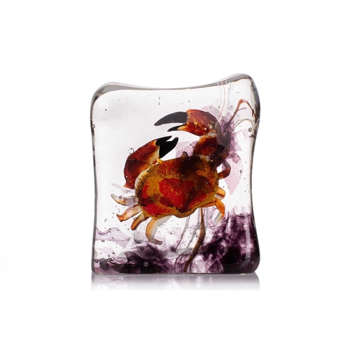 248 - Giancarlo Signoretto, Stone Crab, unsigned, glass sculpture, with a certificate of authenticity, 27 ... 