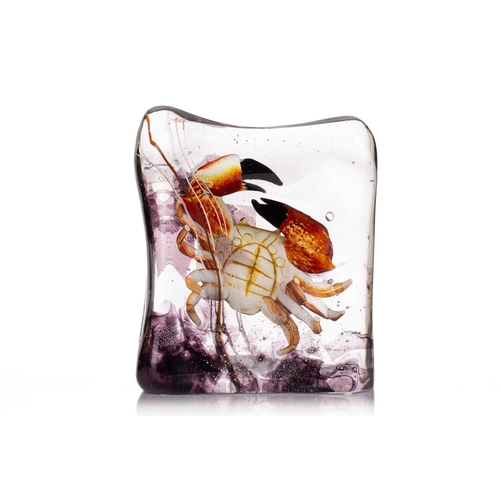 248 - Giancarlo Signoretto, Stone Crab, unsigned, glass sculpture, with a certificate of authenticity, 27 ... 