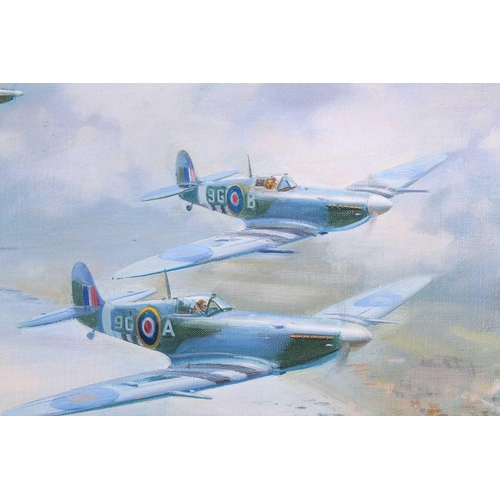 32 - † Frank Wootton (1914-1998), 'Operation Overlord - D-Day June 6th 1944', Spitfire in flight, signed ... 