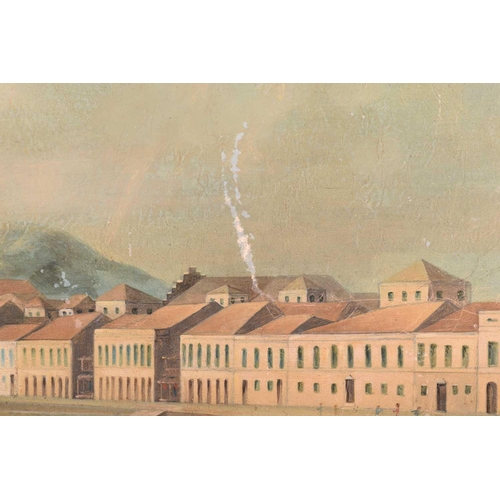 46 - 19th-Century Chinese School, Bay of Macau, unsigned, oil on canvas, 47 x 61 cm, framed 56 x 70 cm