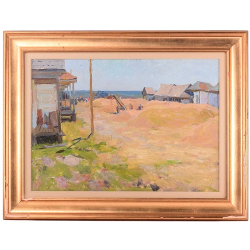 58 - Arseny Vlasov (1914 - 1997) Russian, Sand Piles, unsigned, oil on board, 48 cm x 68 cm, glazed and f... 