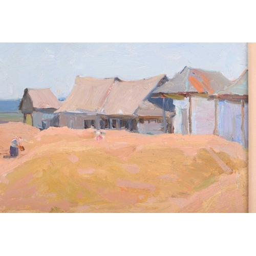 58 - Arseny Vlasov (1914 - 1997) Russian, Sand Piles, unsigned, oil on board, 48 cm x 68 cm, glazed and f... 