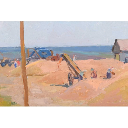 58 - Arseny Vlasov (1914 - 1997) Russian, Sand Piles, unsigned, oil on board, 48 cm x 68 cm, glazed and f... 