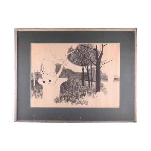 78 - † John Fitzgerald (20th Century), 'Copse, Hythe Kent', pencil and charcoal, signed and dated 'John F... 