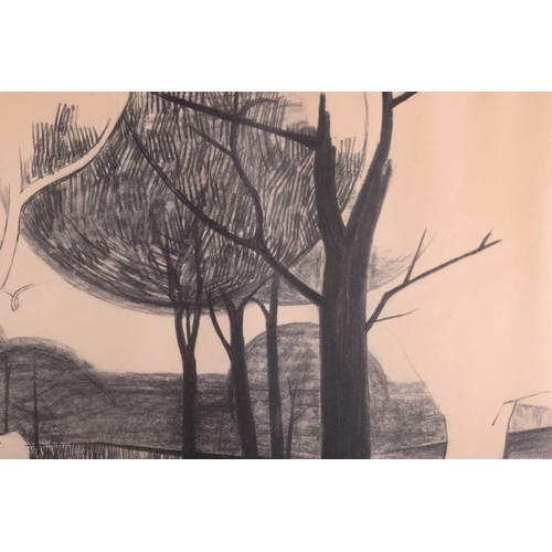 78 - † John Fitzgerald (20th Century), 'Copse, Hythe Kent', pencil and charcoal, signed and dated 'John F... 