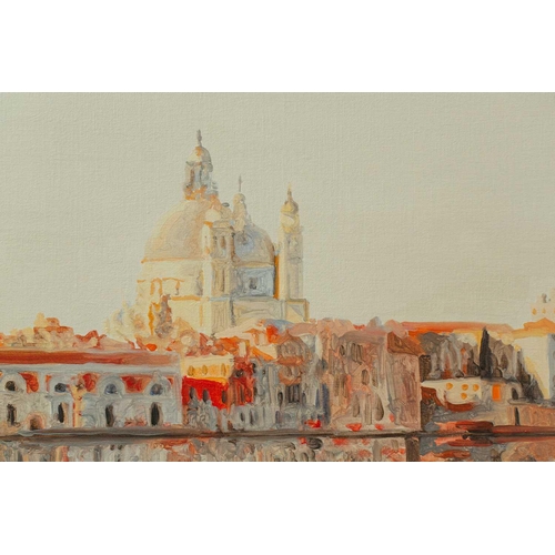 83 - † Roger de Montebello (b.1964) French, Venice - Zattere, Salute and Punta della Dogana, signed and d... 