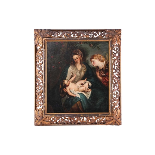 1 - After Anthony van Dyck (1599 -1641), Virgin and Child with Saint Catherine, oil on canvas, 51 x 45 c... 