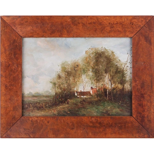 10 - T. Mathieson, (20th Century), figures in landscapes - a pair, signed, oil on board, 24.5 x 34.5 cm, ... 