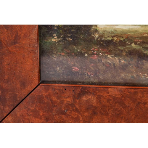 10 - T. Mathieson, (20th Century), figures in landscapes - a pair, signed, oil on board, 24.5 x 34.5 cm, ... 