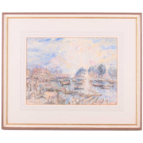 11 - Samuel Bateman (late19th - 20th century), Fireworks at Henley from the bridge, signed and dated 1896... 