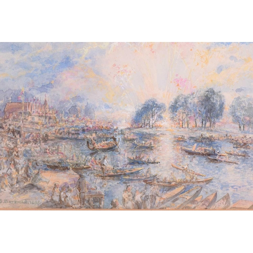 11 - Samuel Bateman (late19th - 20th century), Fireworks at Henley from the bridge, signed and dated 1896... 