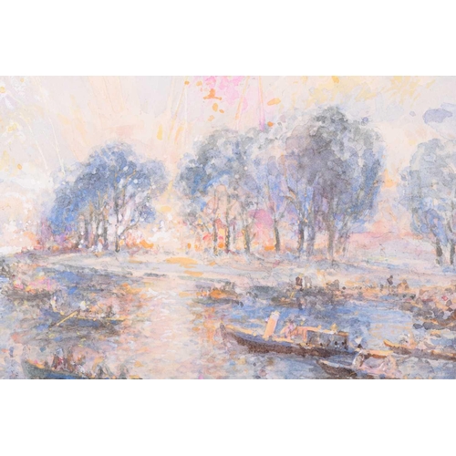 11 - Samuel Bateman (late19th - 20th century), Fireworks at Henley from the bridge, signed and dated 1896... 