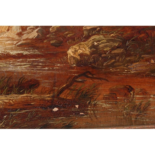 12 - John Berney Ladbrooke (1803-1879), travellers beside a river, unsigned, oil on canvas, 44 cm x 67 cm... 