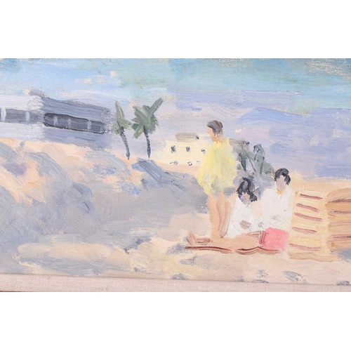 13 - Paul Lucien Maze (1887 - 1979), French, Children on a beach (1954), Fishers Island USA, signed, oil ... 