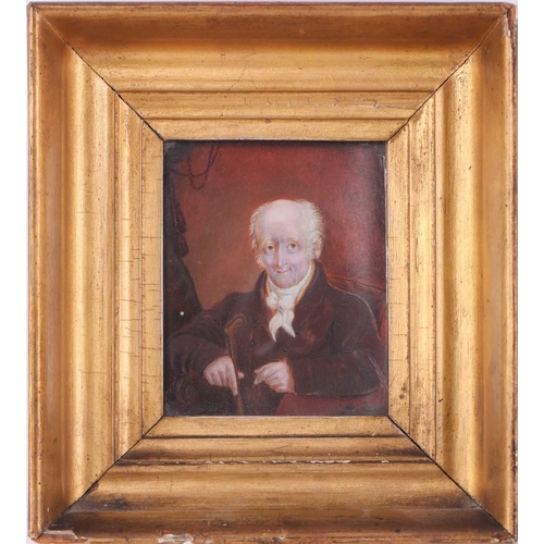 16 - 19th century British School, portrait of a gentleman, reputed to be Admiral Gawley, portrait miniatu... 