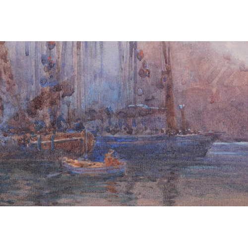 17 - Albert George Strange (1855 - 1917), Scarborough Harbour with St Mary's Church beyond, signed, water... 