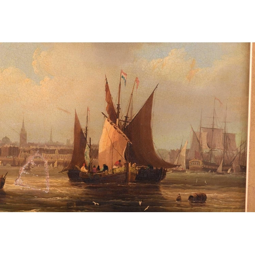18 - Frederick Calvert (c.1785 - c.1845), Coastal shipping on choppy waters and shipping in harbour - a p... 