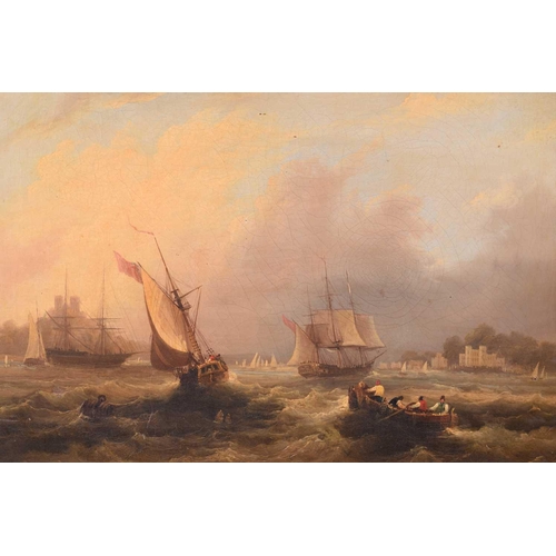 18 - Frederick Calvert (c.1785 - c.1845), Coastal shipping on choppy waters and shipping in harbour - a p... 