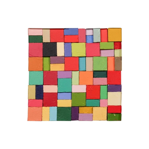 19 - † Carlos Estrada-Vega (b.1955) Mexican, 'Tres Tamaños About Sixty Colors', 2001, oil on canvas magne... 