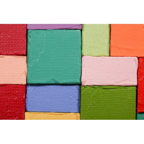 19 - † Carlos Estrada-Vega (b.1955) Mexican, 'Tres Tamaños About Sixty Colors', 2001, oil on canvas magne... 