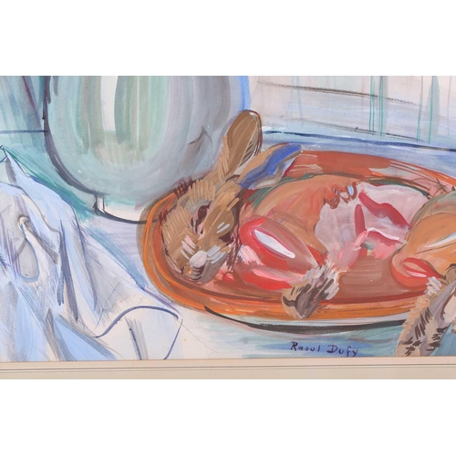 2 - † Raoul Dufy (1877 - 1953) French, still life of a jug and rabbit, signed, gouache and watercolour, ... 