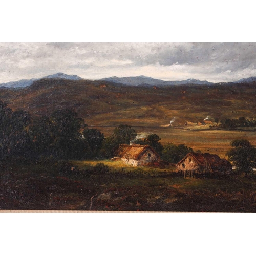 20 - † W.H. Pate? (20th century), Moorland landscape with cottages, indistinctly signed and dated July 19... 