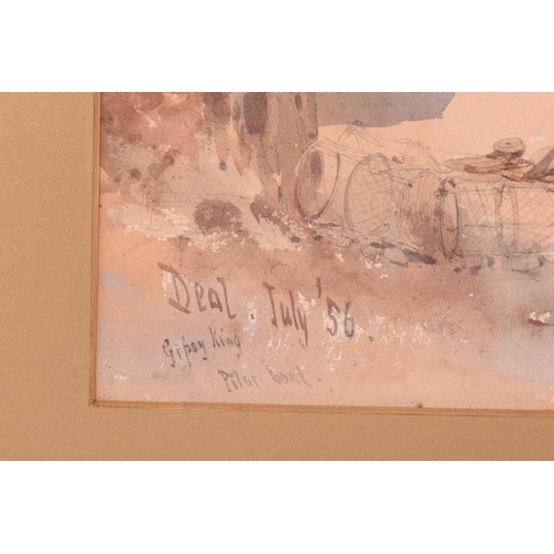 27 - 19th-century English school' 'Gypsy King - Pilot Boat, Deal '56', a beach scene, watercolour, 30.5 c... 