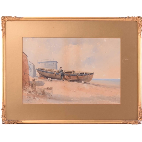 27 - 19th-century English school' 'Gypsy King - Pilot Boat, Deal '56', a beach scene, watercolour, 30.5 c... 