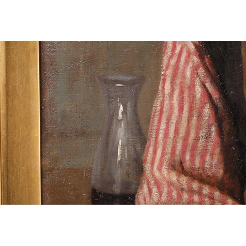 28 - A.P. Lunedi (19th century Italian), portrait of an elderly craftsman with a glass of wine, signed to... 