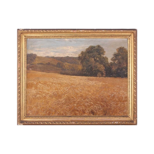 29 - George Vicat Cole (1833- 1893), Cornfield, monogrammed, oil on board, 40 cm x 52 cm, in a gilt frame... 