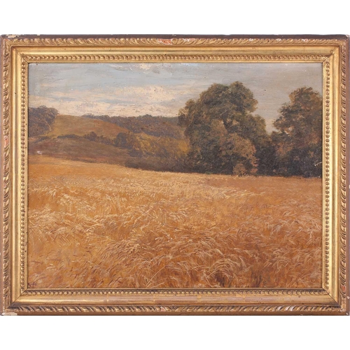 29 - George Vicat Cole (1833- 1893), Cornfield, monogrammed, oil on board, 40 cm x 52 cm, in a gilt frame... 