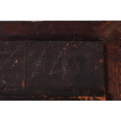 34 - 17th-Century Dutch School, three-quarter length portrait of a gentleman holding a handkerchief, oil ... 