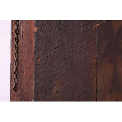 34 - 17th-Century Dutch School, three-quarter length portrait of a gentleman holding a handkerchief, oil ... 