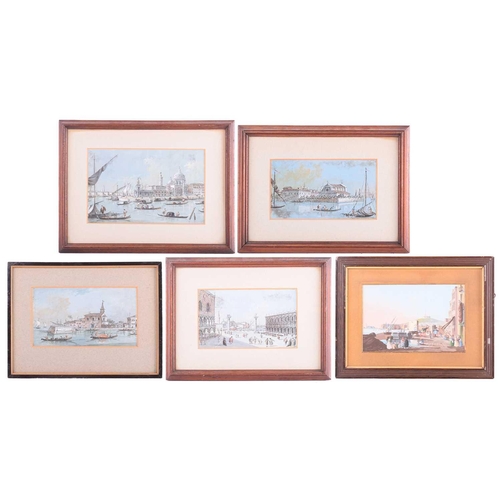 36 - Attributed to Giacomo Guardi (1764 - 1835), Four Venetian views including Piazza San Marco and Santa... 
