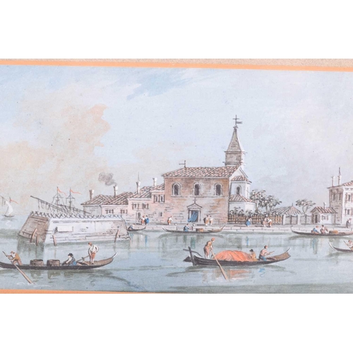 36 - Attributed to Giacomo Guardi (1764 - 1835), Four Venetian views including Piazza San Marco and Santa... 