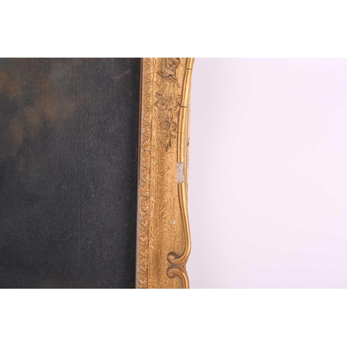 37 - Early 20th-century British school, a half-length portrait of a lady in a blue dress, oil on canvas, ... 