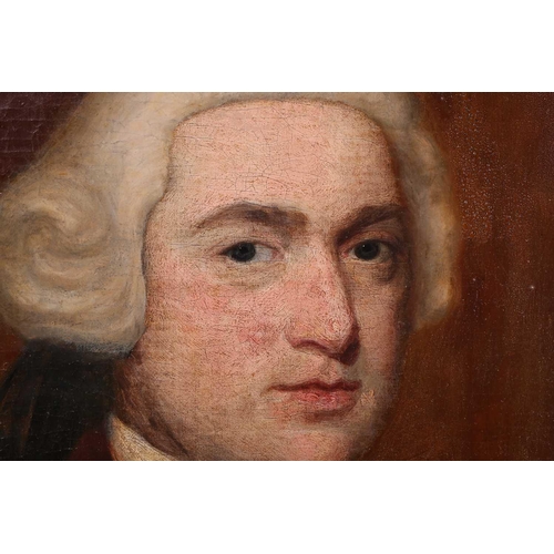 38 - Late 18th-century British school, Bust length portrait of David Garrick (1717-1779), unsigned, oil o... 