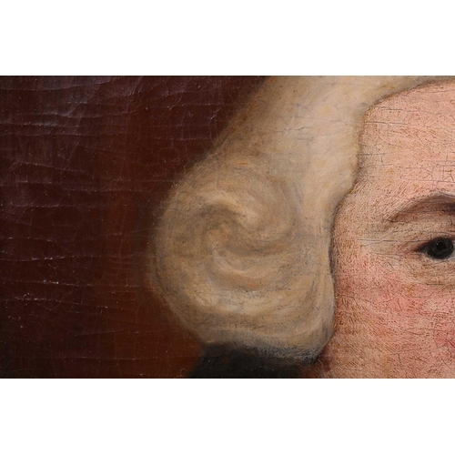 38 - Late 18th-century British school, Bust length portrait of David Garrick (1717-1779), unsigned, oil o... 