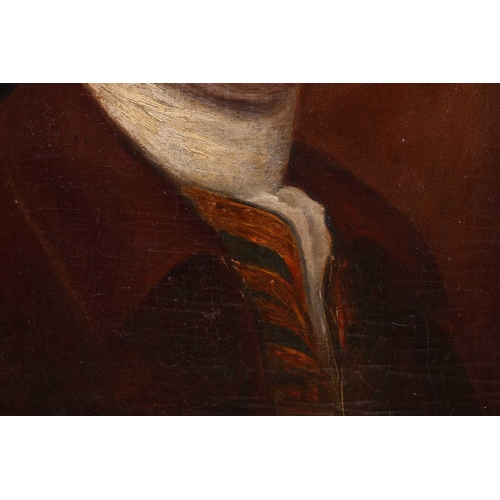 38 - Late 18th-century British school, Bust length portrait of David Garrick (1717-1779), unsigned, oil o... 