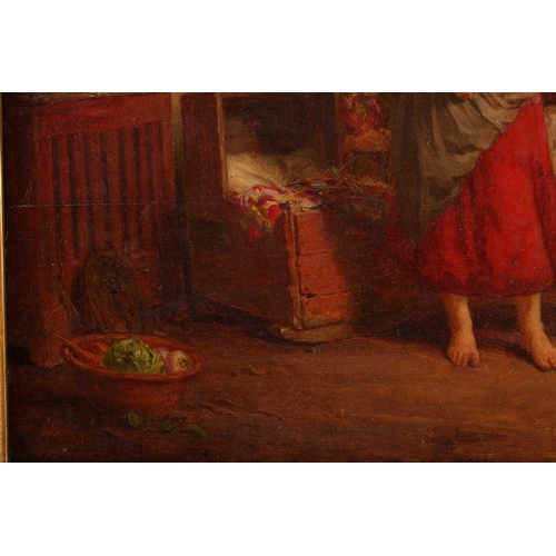 39 - William Magrath (1838 - 1918), 'Come to Your Daddy', oil on board, signed and dated 189?, 34 cm x 45... 