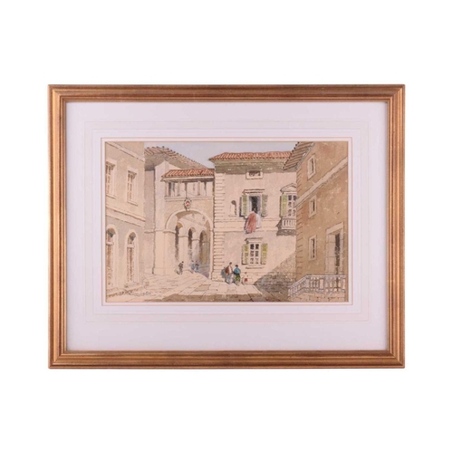 40 - † James Fletcher-Watson R.I., R.B.A, (1913-2004), Arezzo, Tuscany, signed, watercolour, artist's lab... 
