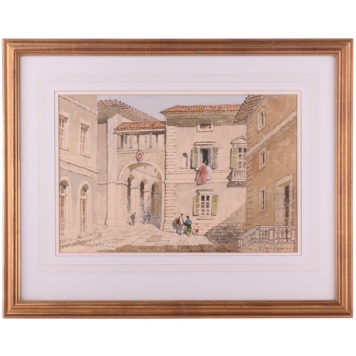 40 - † James Fletcher-Watson R.I., R.B.A, (1913-2004), Arezzo, Tuscany, signed, watercolour, artist's lab... 