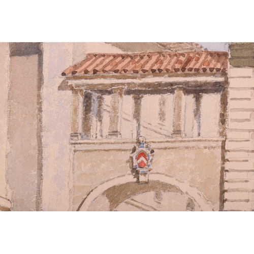 40 - † James Fletcher-Watson R.I., R.B.A, (1913-2004), Arezzo, Tuscany, signed, watercolour, artist's lab... 