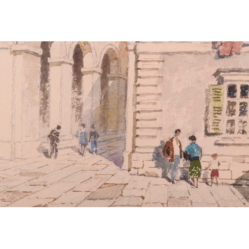 40 - † James Fletcher-Watson R.I., R.B.A, (1913-2004), Arezzo, Tuscany, signed, watercolour, artist's lab... 